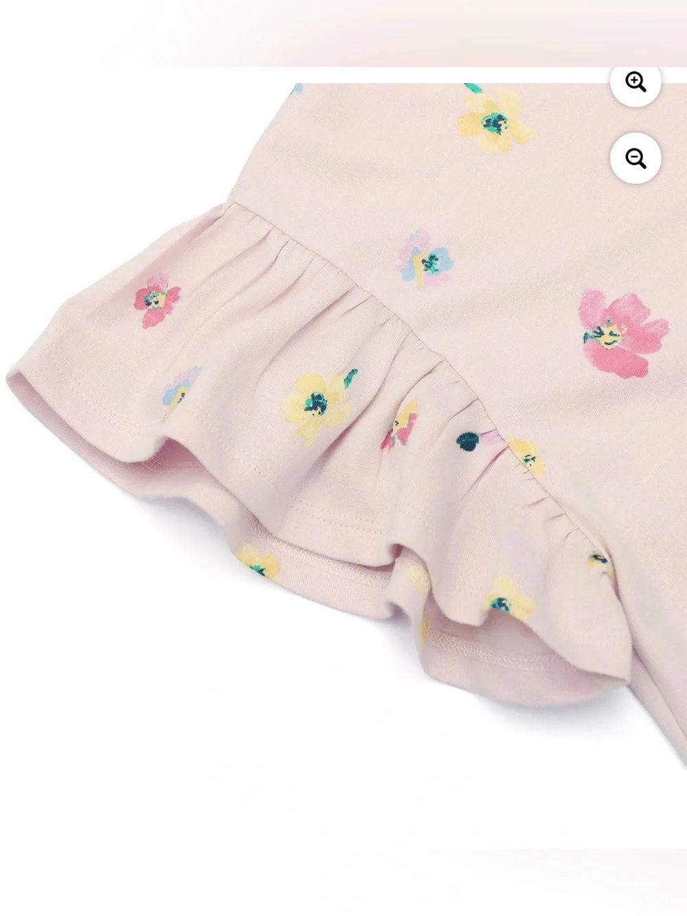 GAP Light Pink Floral Ruffle Sleeve Tee